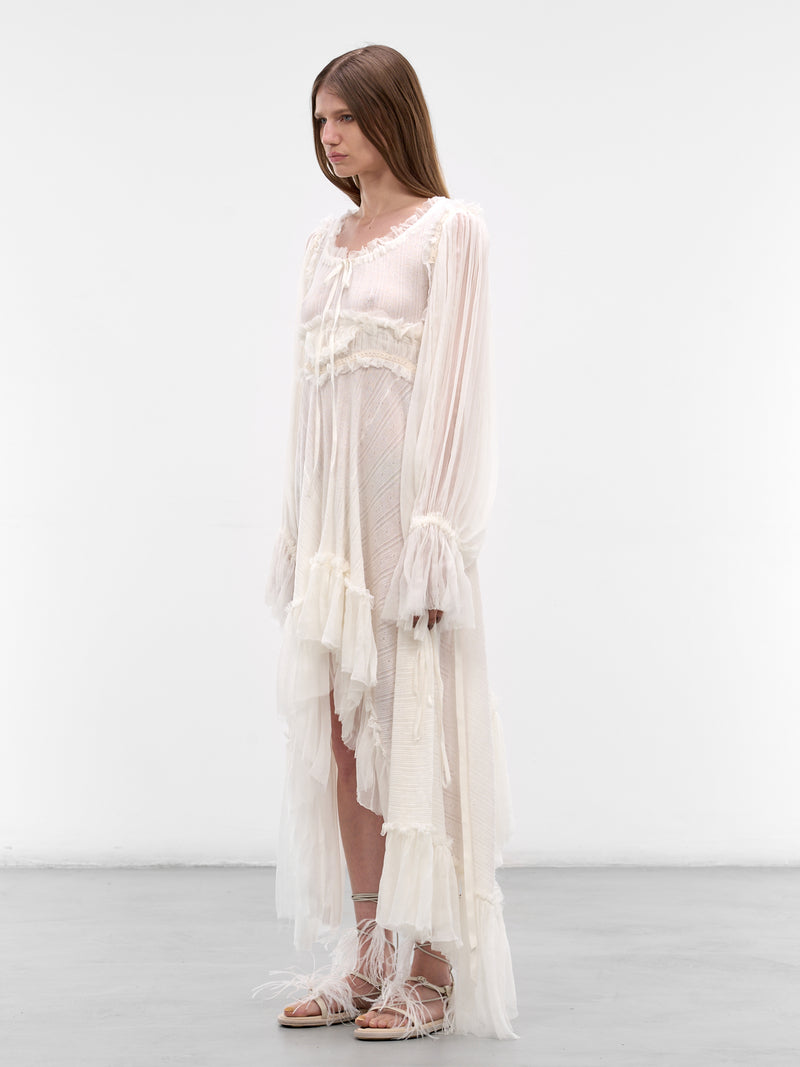 Giti Empire Waist Asymmetric Dress (B0013946-FA736-NATURAL-WHITE)