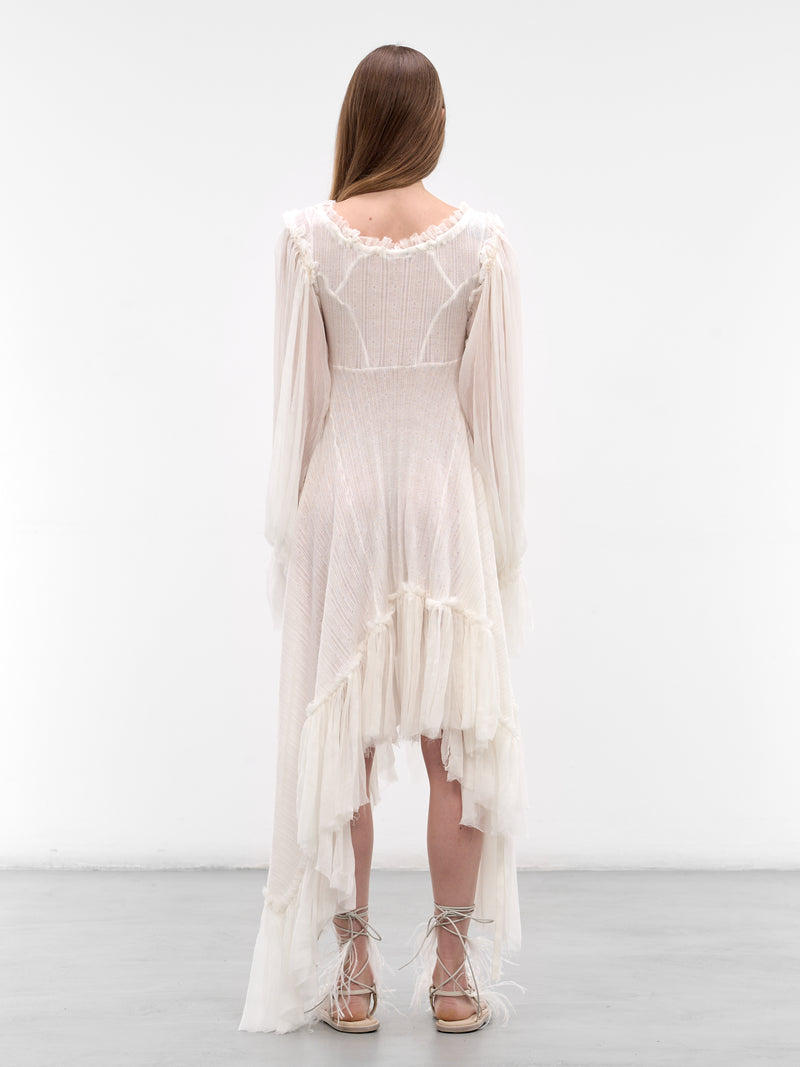 Giti Empire Waist Asymmetric Dress (B0013946-FA736-NATURAL-WHITE)
