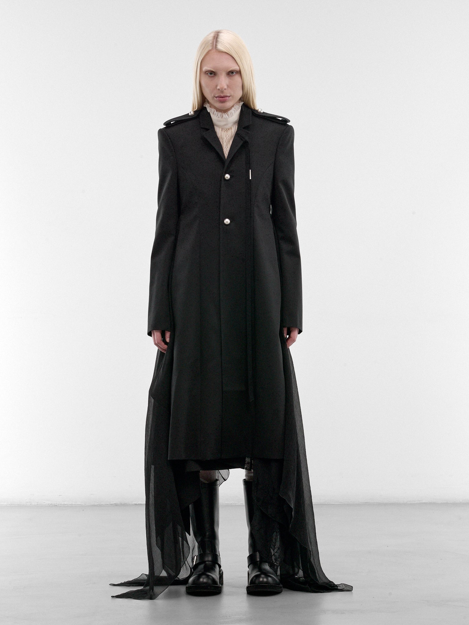 Black Fena Hybrid Overcoat (B0013965-FA709-BLACK)