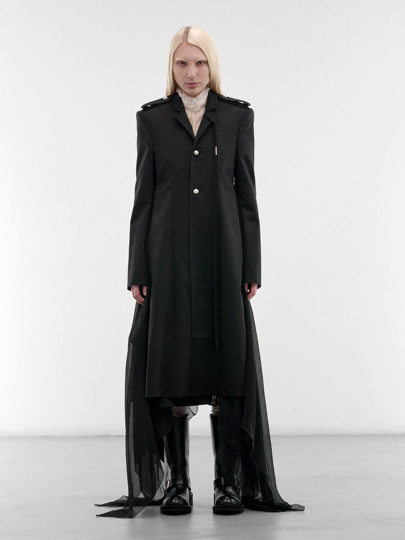 Black Fena Hybrid Overcoat (B0013965-FA709-BLACK)