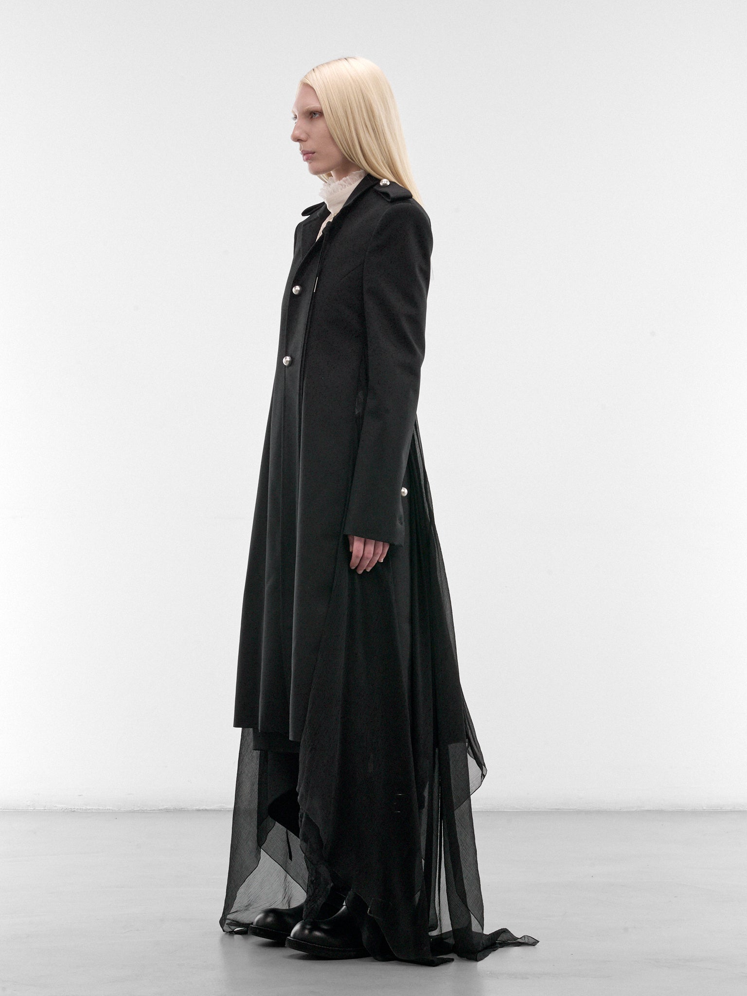 Black Fena Hybrid Overcoat (B0013965-FA709-BLACK)