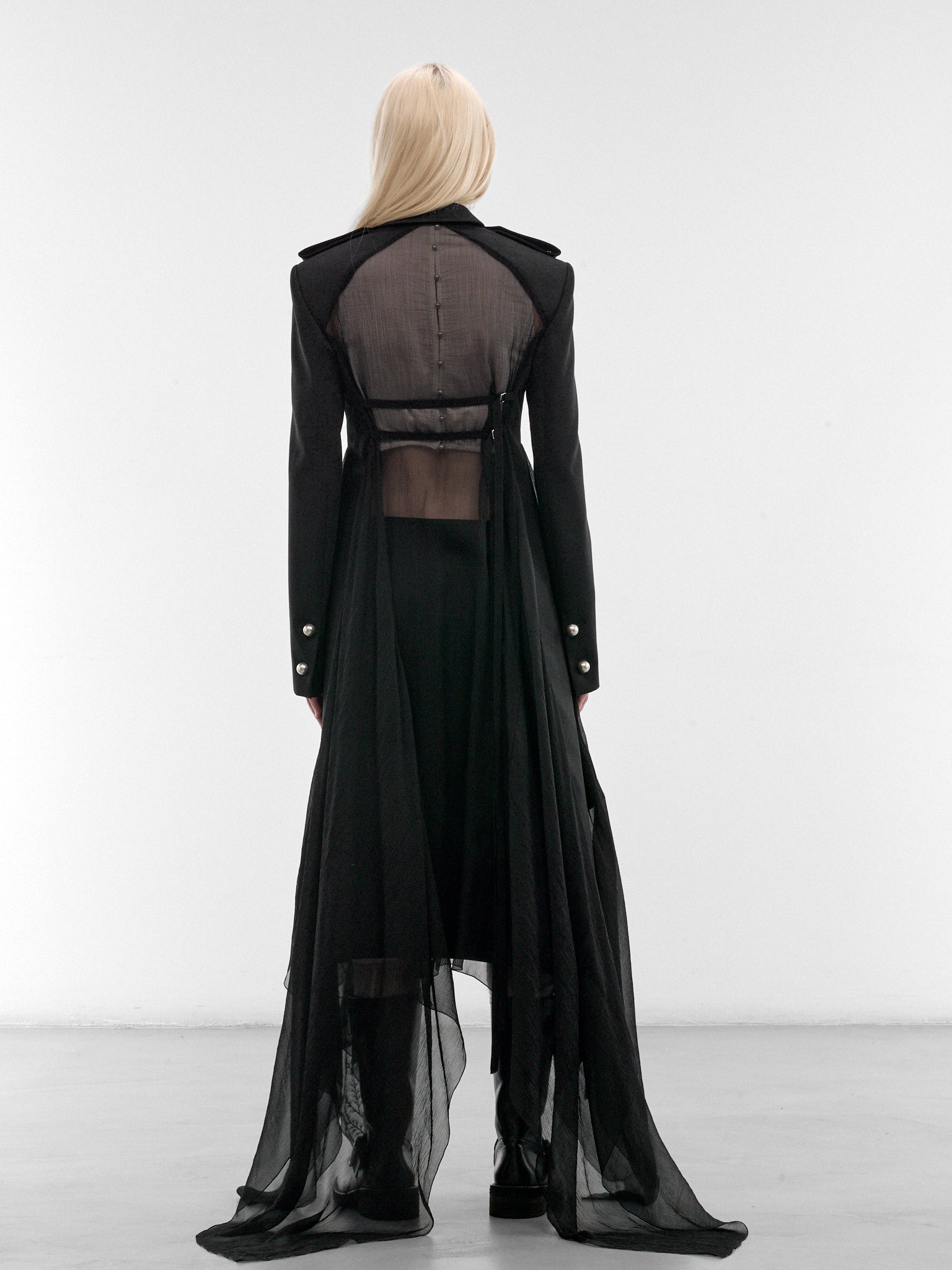 Black Fena Hybrid Overcoat (B0013965-FA709-BLACK)