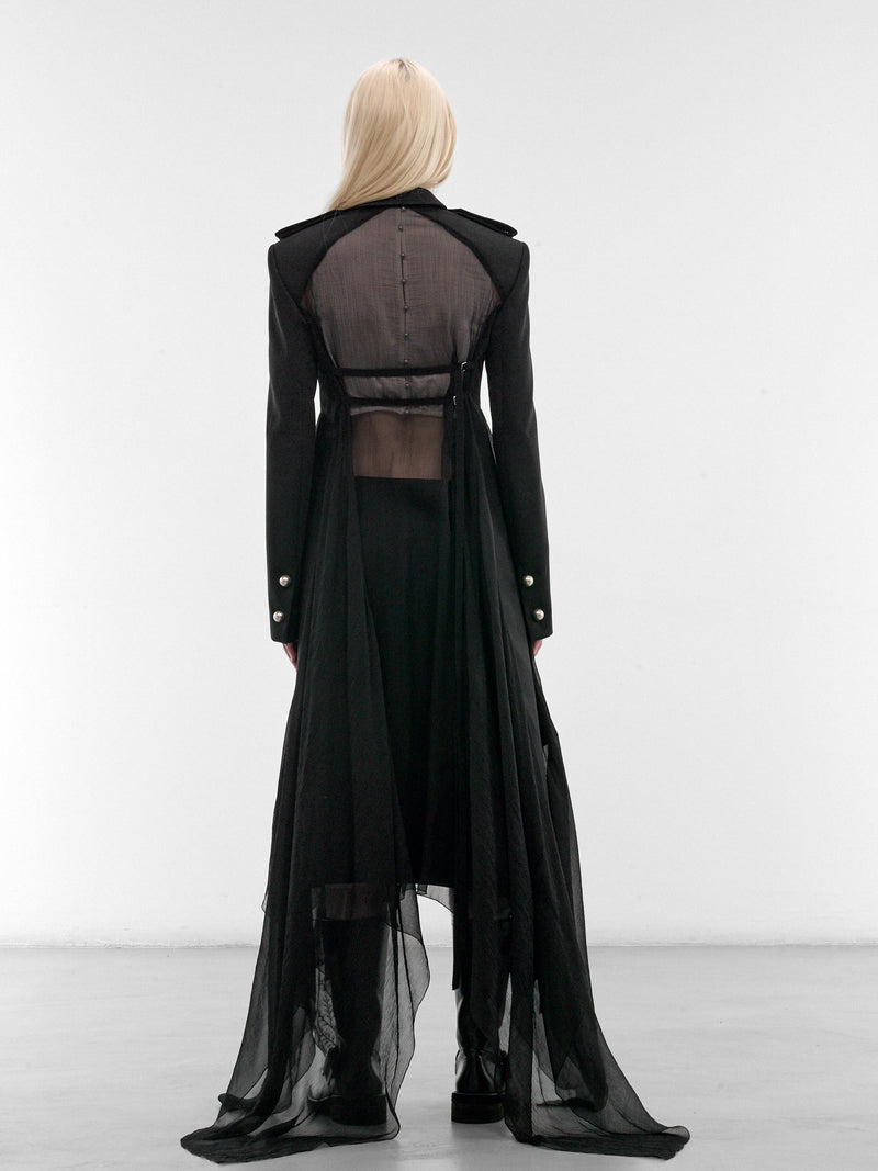 Black Fena Hybrid Overcoat (B0013965-FA709-BLACK)