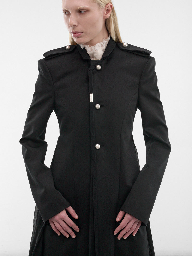 Black Fena Hybrid Overcoat (B0013965-FA709-BLACK)