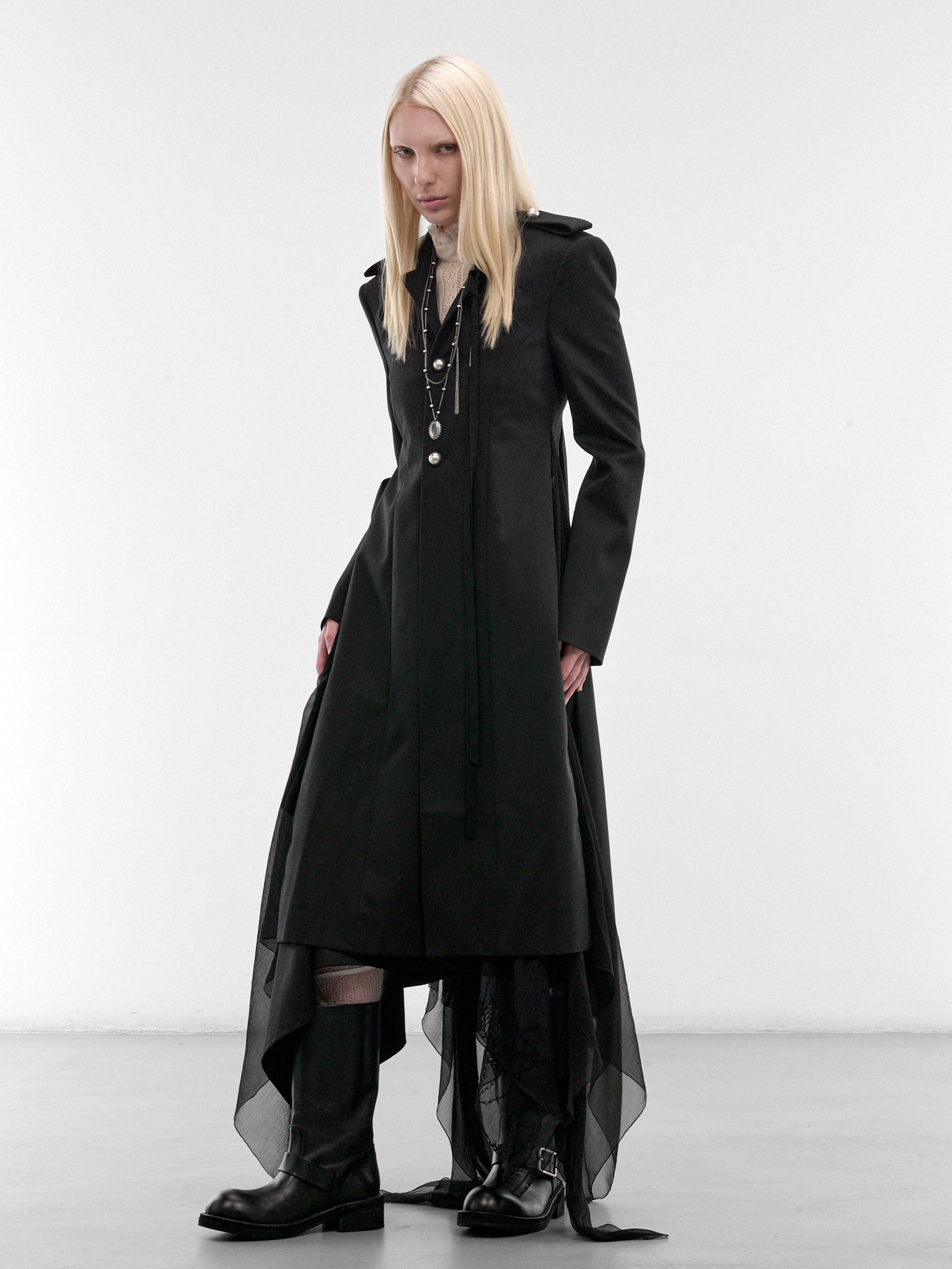 Black Fena Hybrid Overcoat (B0013965-FA709-BLACK)