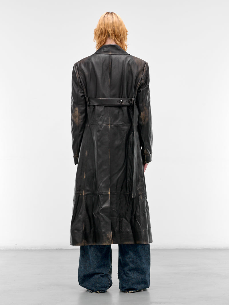 Ailo X-Long Belted Lamb Coat (B0013972-LT192-BLACK-NUDE)