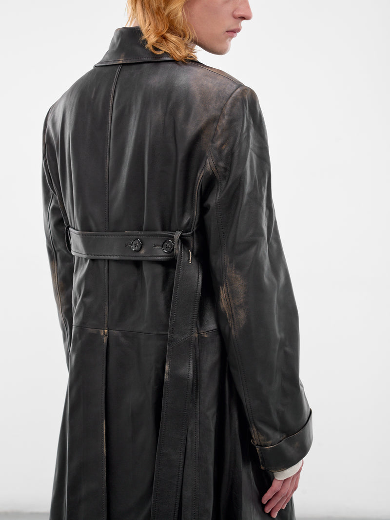 Ailo X-Long Belted Lamb Coat (B0013972-LT192-BLACK-NUDE)