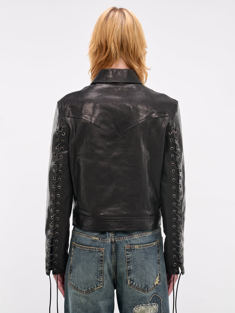 Ulv Lacing Lamb Zip Jacket (B0013975-LT137-BLACK)