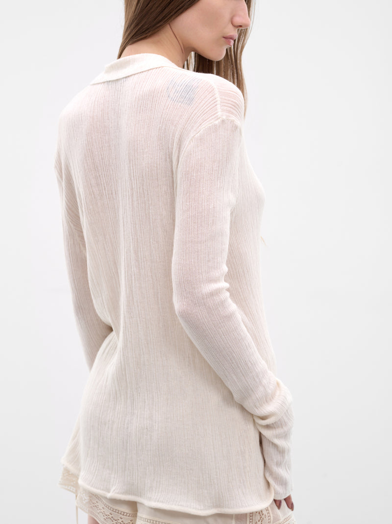 Eke White Cashmere-Silk Top (B0013999-FA052-NATURAL-WHITE)