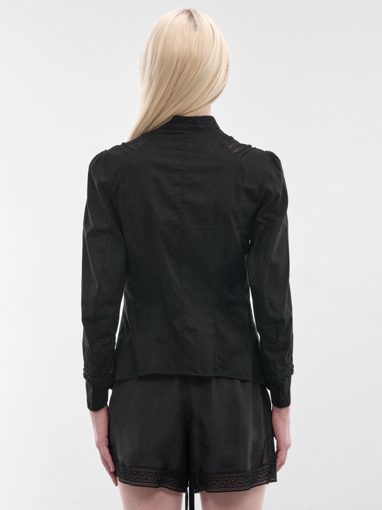 Black Lidy Open Front Shirt (B0014004-FA026-BLACK)