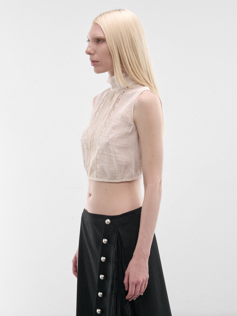 Chalk Bee High Neck Top (B0014008-FA712-CHALK)