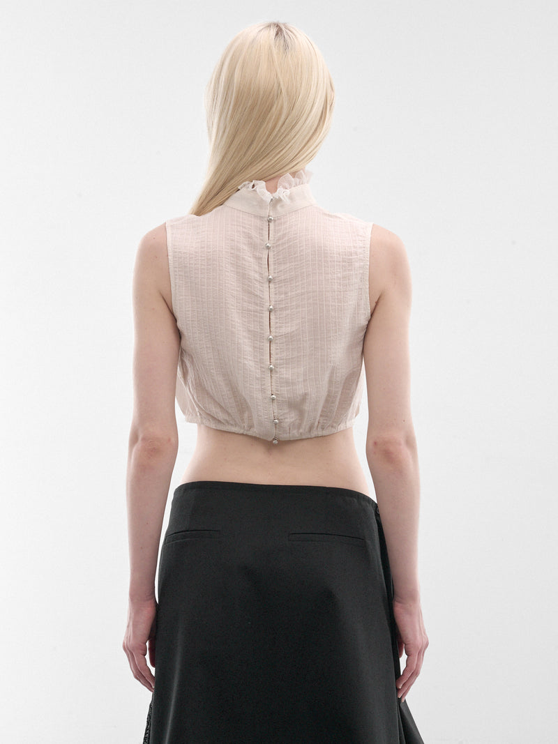 Chalk Bee High Neck Top (B0014008-FA712-CHALK)