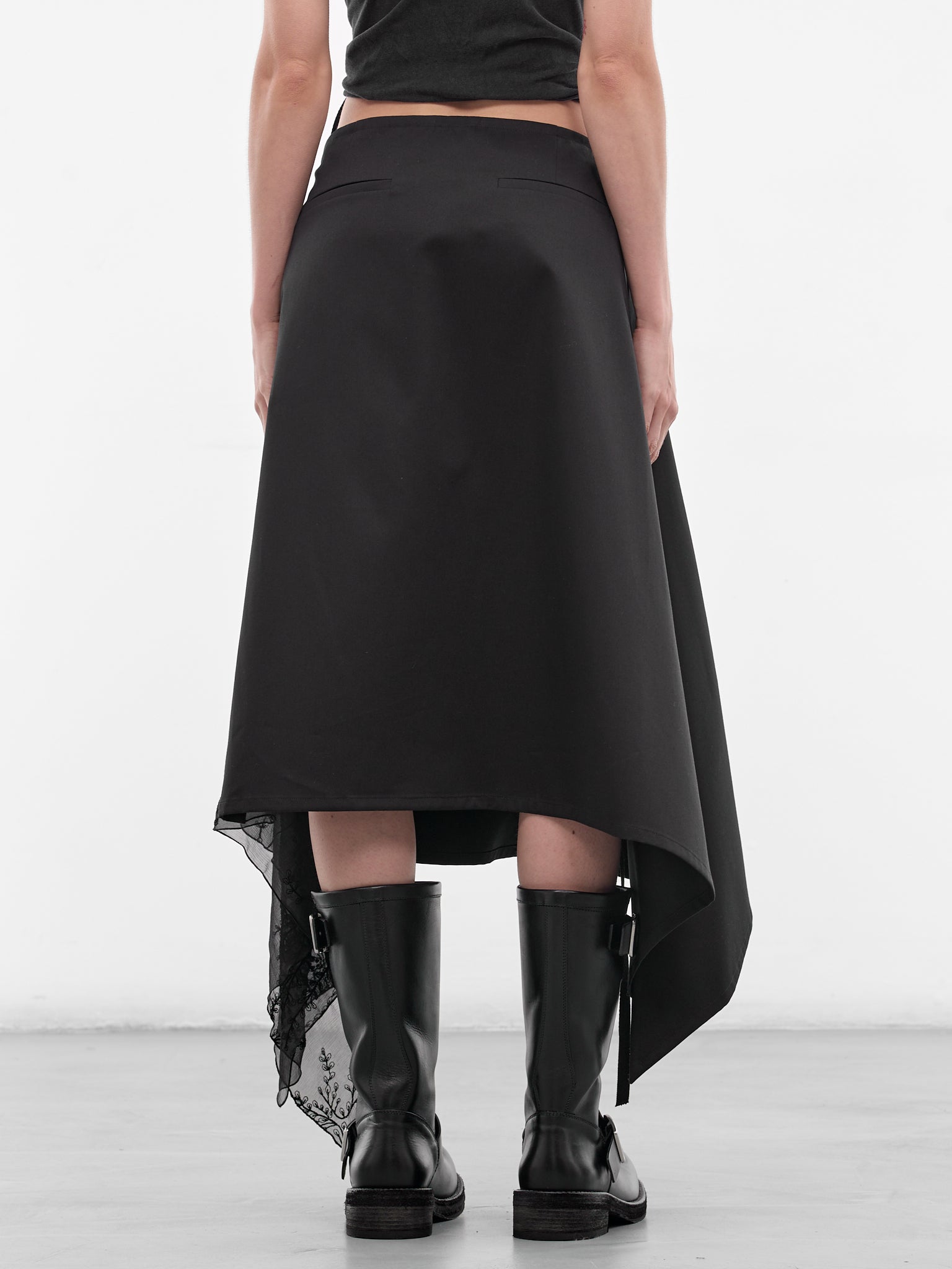 Ilma Silk Paneled Wrap Skirt (B0014014-FA709-BLACK)