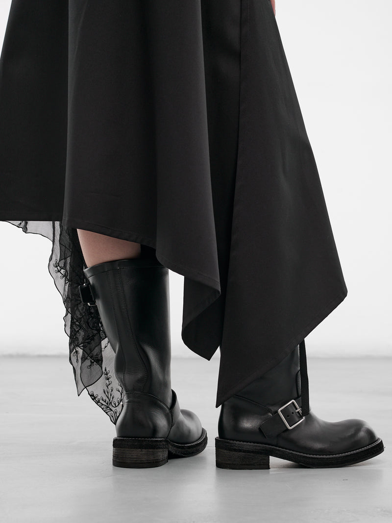 Ilma Silk Paneled Wrap Skirt (B0014014-FA709-BLACK)