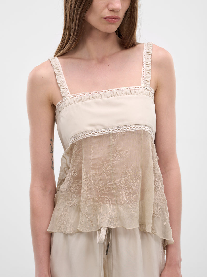 Gila Balconette Silk Top (B0014022-FA735-MASTIC)