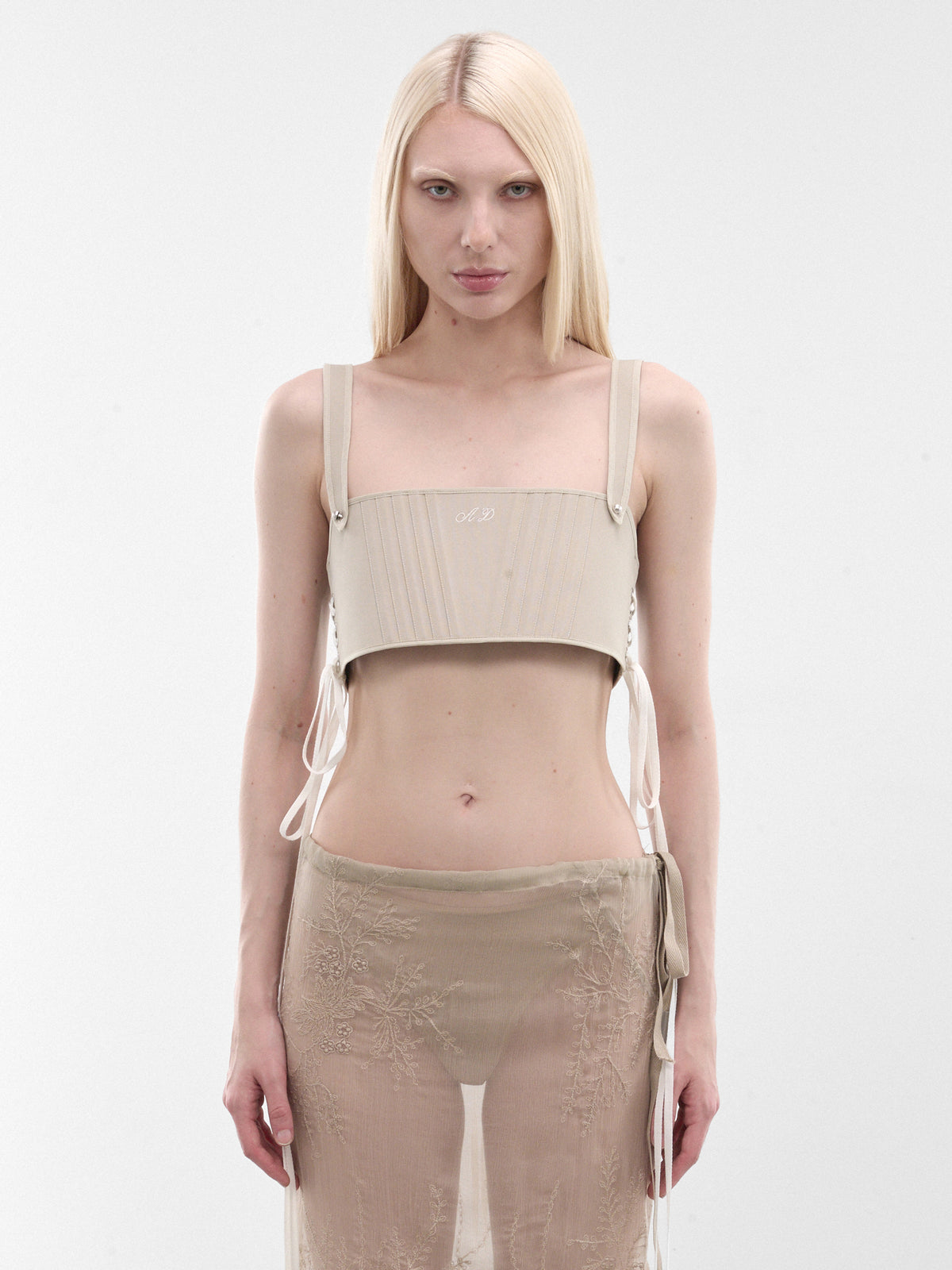 Oyster Anke Mini Bustier Top (B0014031-FA728-OYSTER)
