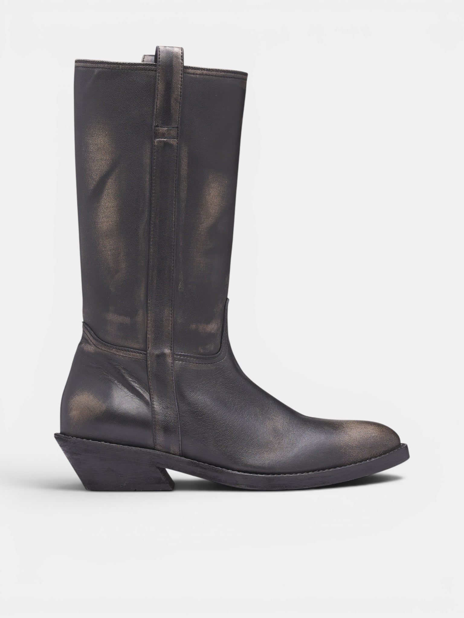Laxit Black Leather Cowboy Boots (B0014062-LT192-BLACK)