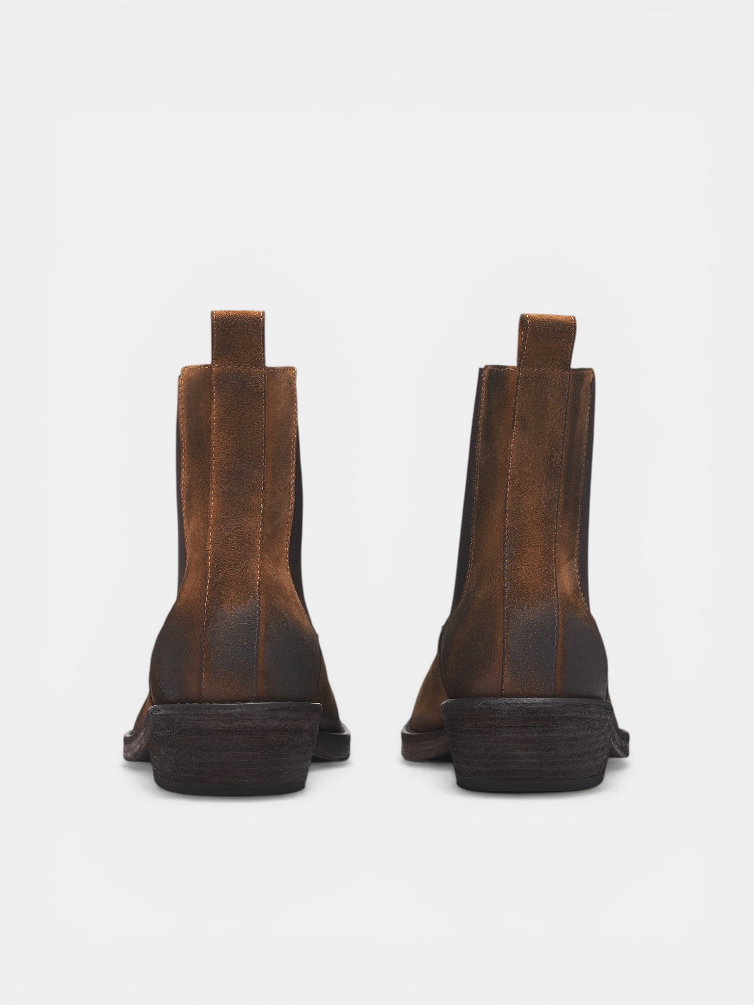 Caru Brown Leather Chelsea Boots (B0014063-LT194-SAND-OFF-BLACK)