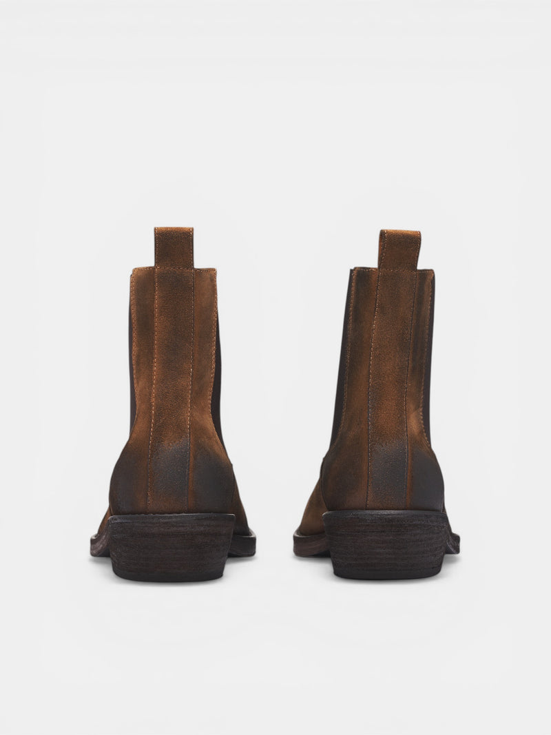 Caru Brown Leather Chelsea Boots (B0014063-LT194-SAND-OFF-BLACK)