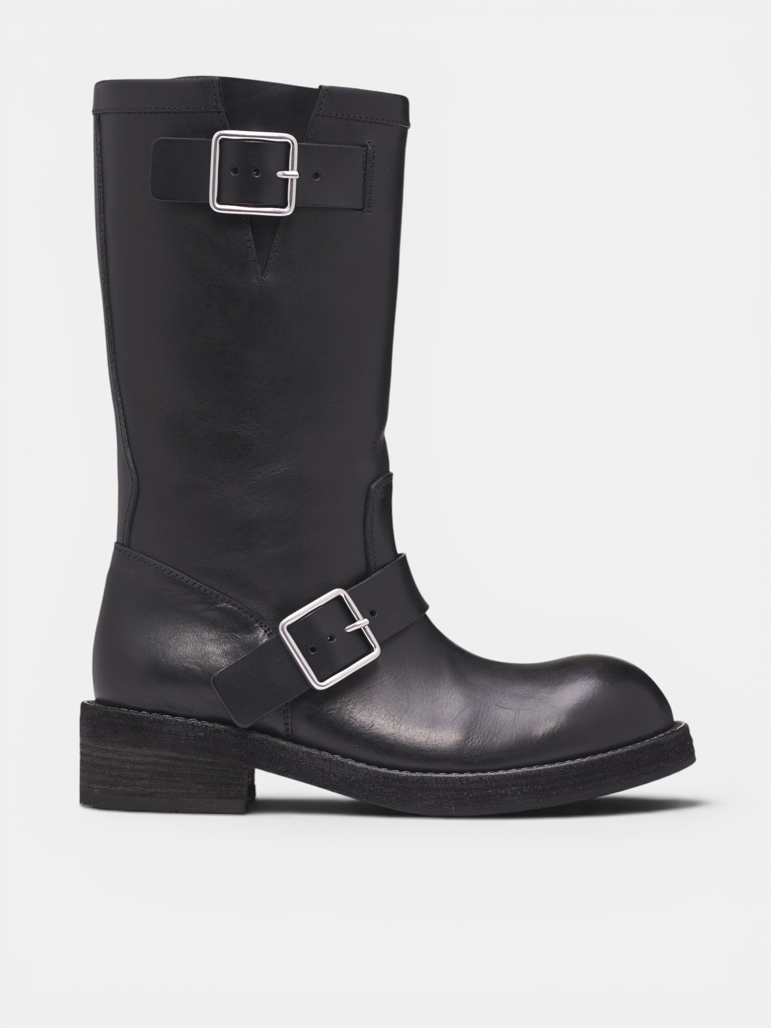 Sarith Leather Engineer Biker Boots (B0014078-LT049-BLACK)