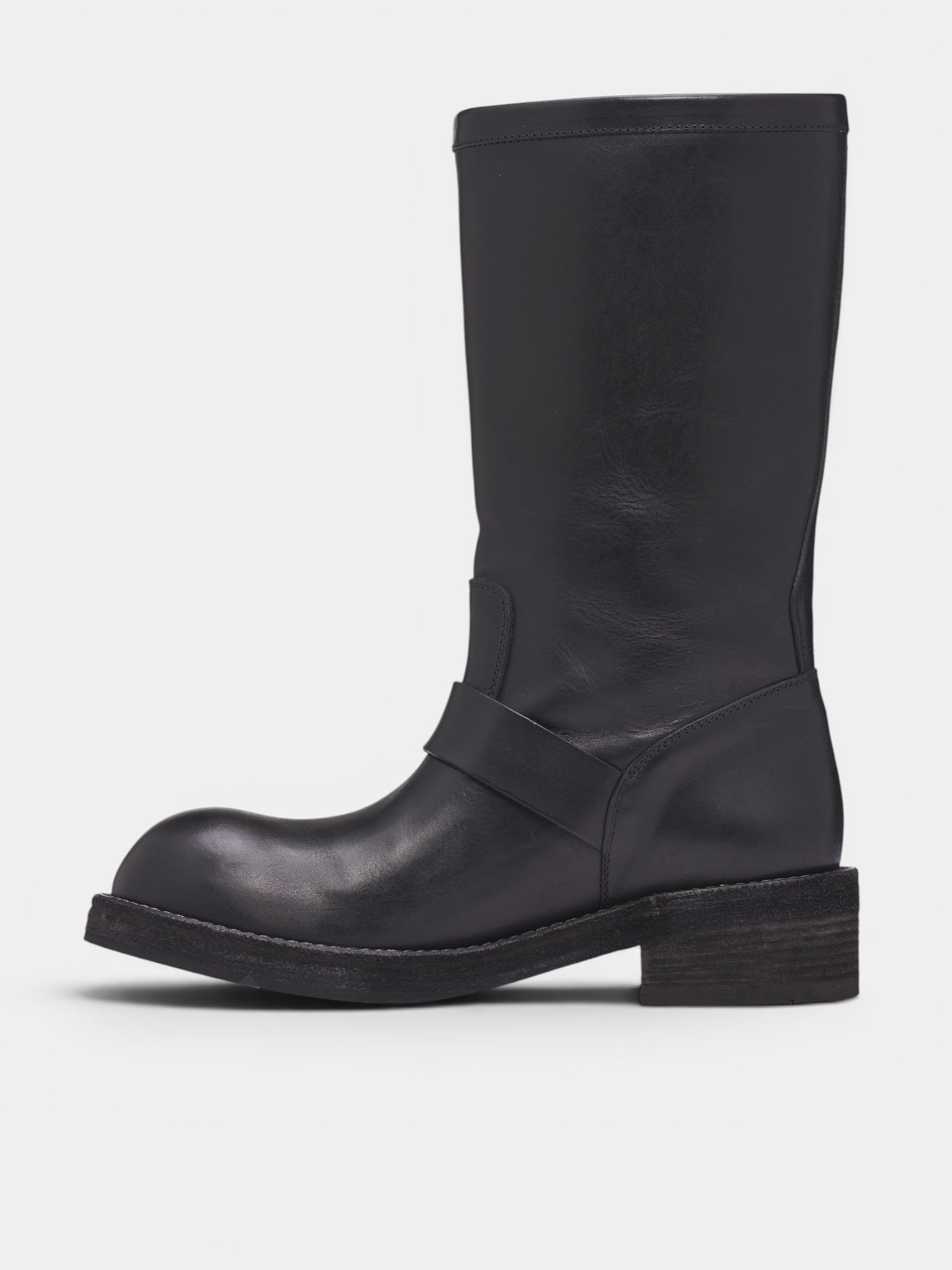 Sarith Leather Engineer Biker Boots (B0014078-LT049-BLACK)