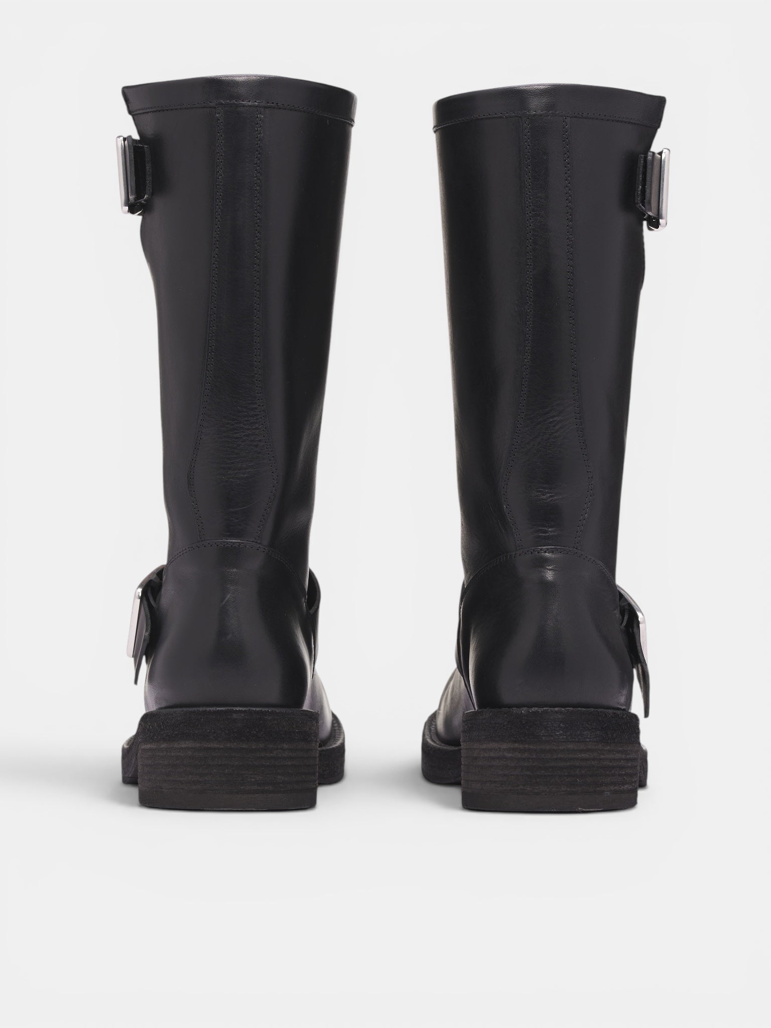 Sarith Leather Engineer Biker Boots (B0014078-LT049-BLACK)