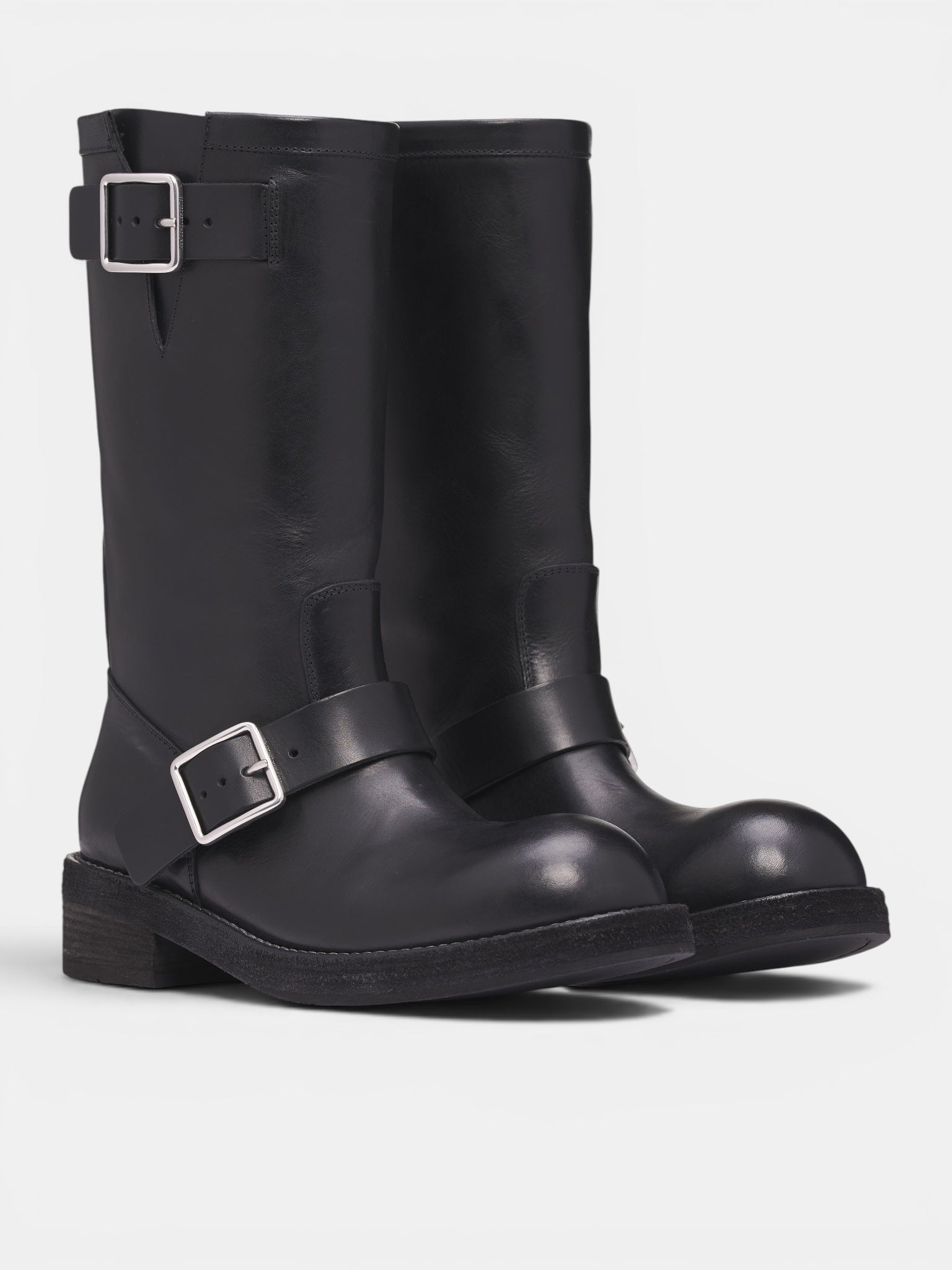 Sarith Leather Engineer Biker Boots (B0014078-LT049-BLACK)