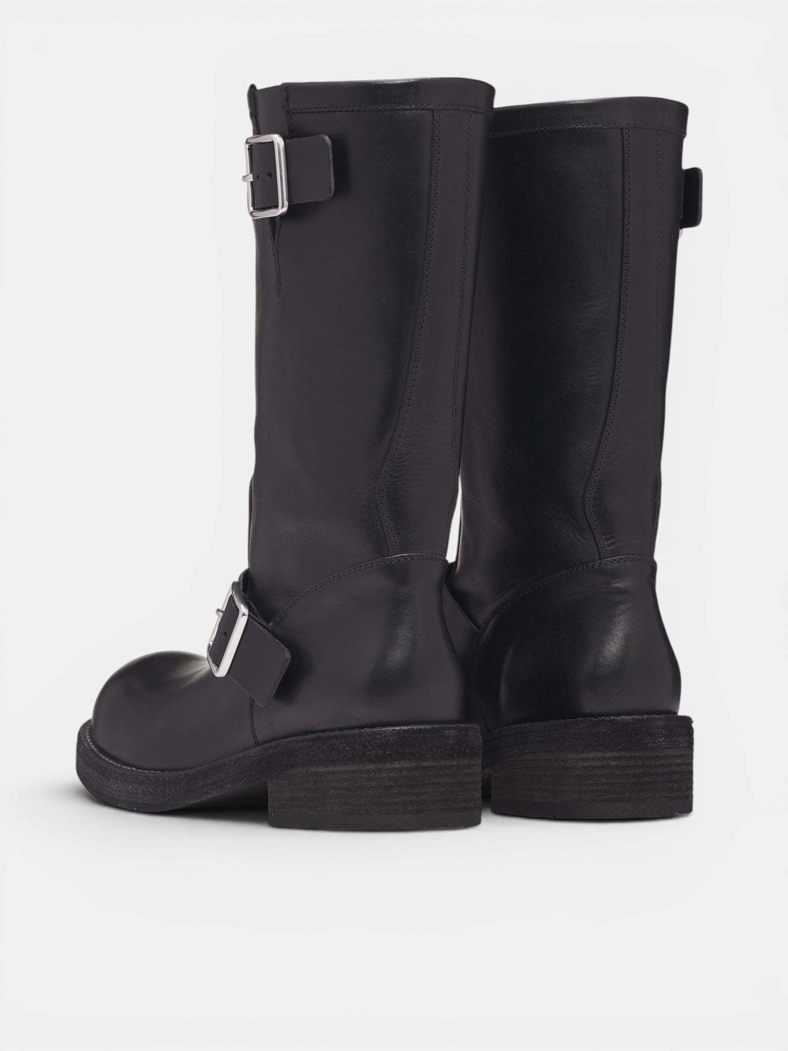 Sarith Leather Engineer Biker Boots (B0014078-LT049-BLACK)