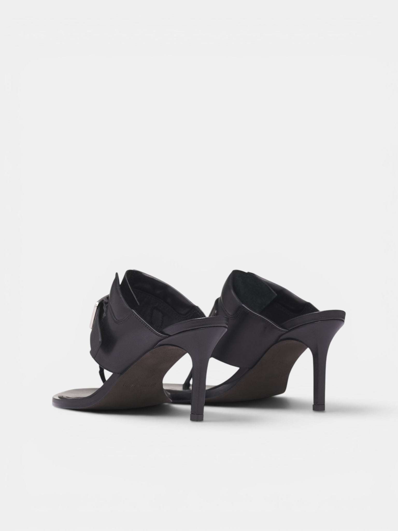 Bri Leather Heeled Thong Mules (B0014089-LT177-BLACK)