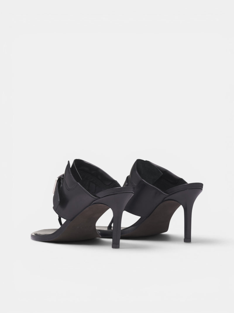 Bri Leather Heeled Thong Mules (B0014089-LT177-BLACK)