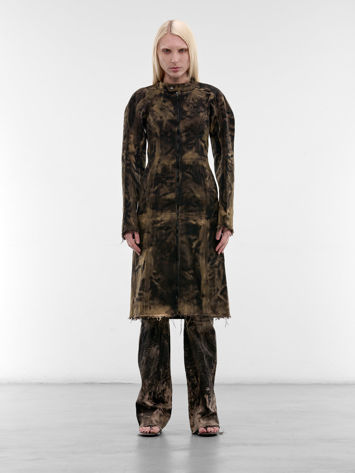 Black Ishq Faded Denim Coat (OUT-W-ISH-COT-WBLACK)
