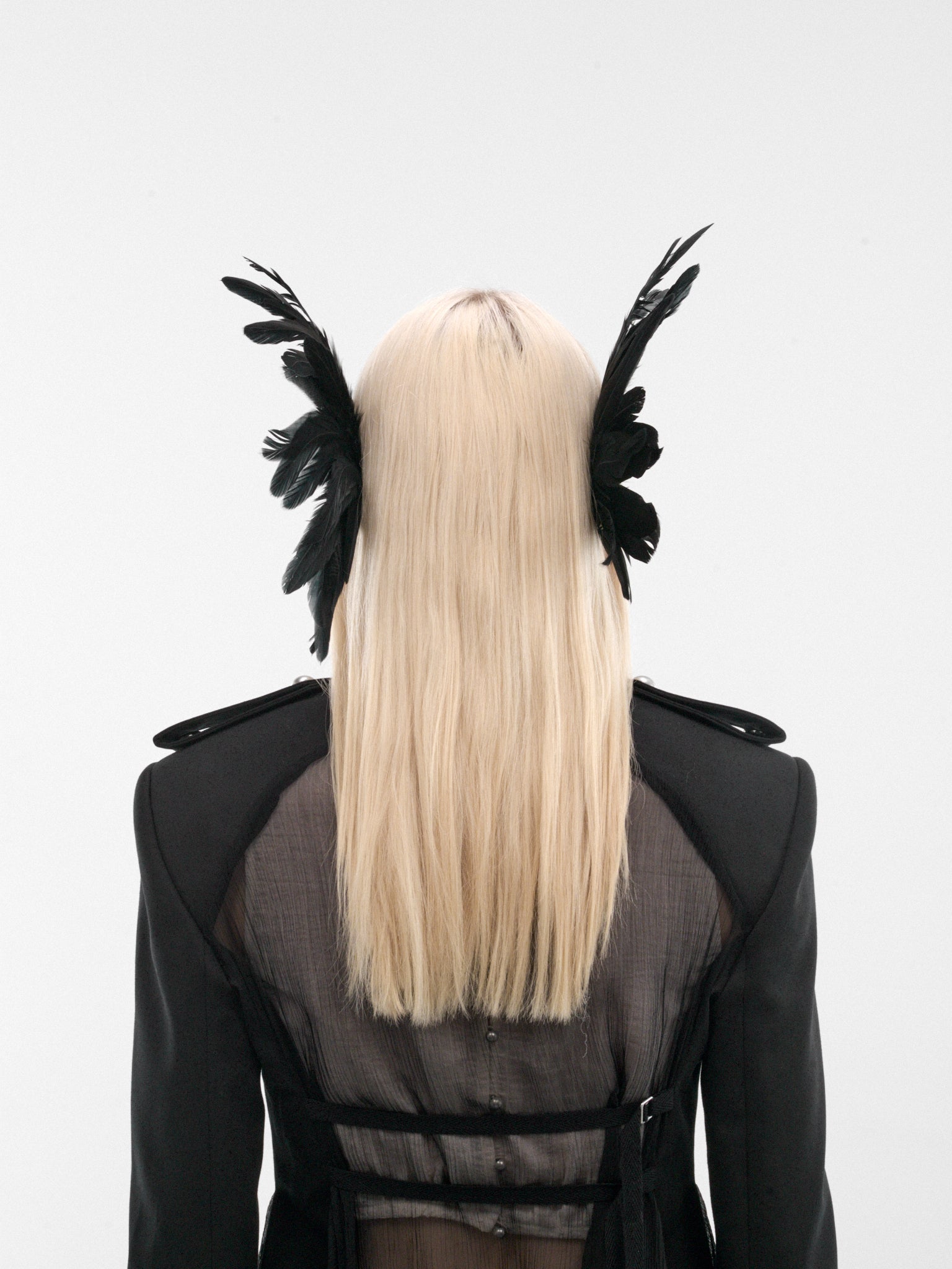 Black Feather Tona Ear Cuffs (B0014197-OT018-ANTIQUE-SILVER)