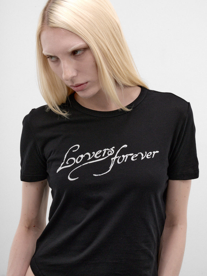 Black Micro "Lovers Forever" Tee (B0014240-FA206-BLACK)