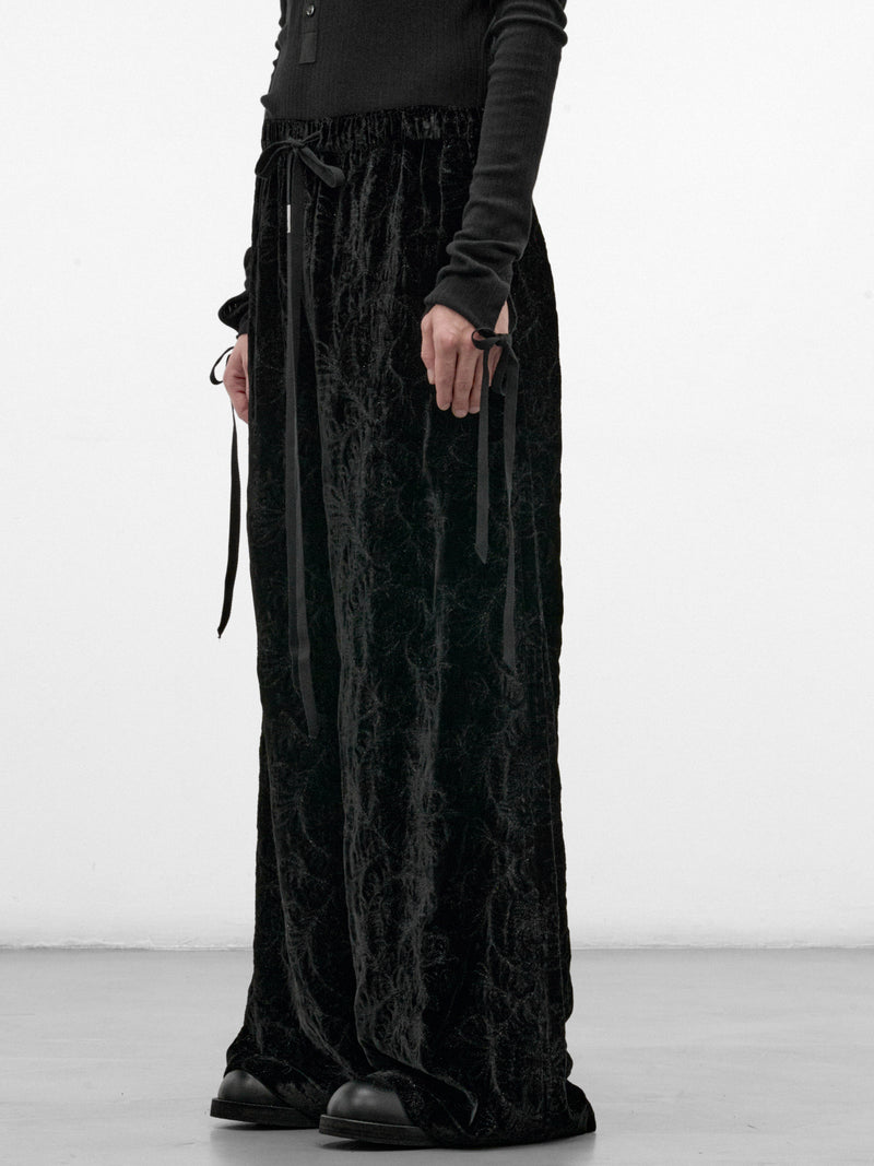 Black Velvet Gerry Lounge Pants (B0014261-FA753-BLACK)