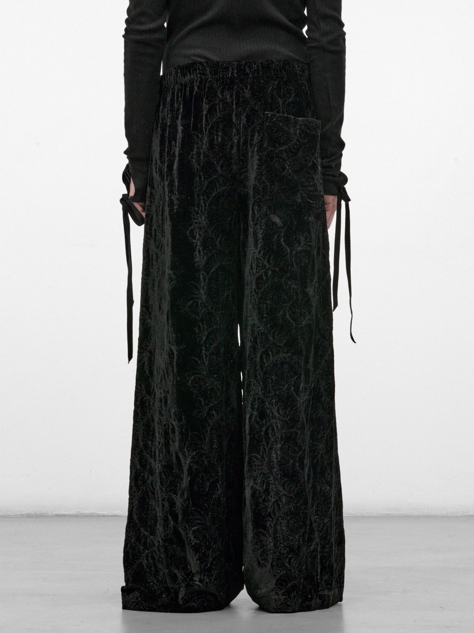Black Velvet Gerry Lounge Pants (B0014261-FA753-BLACK)