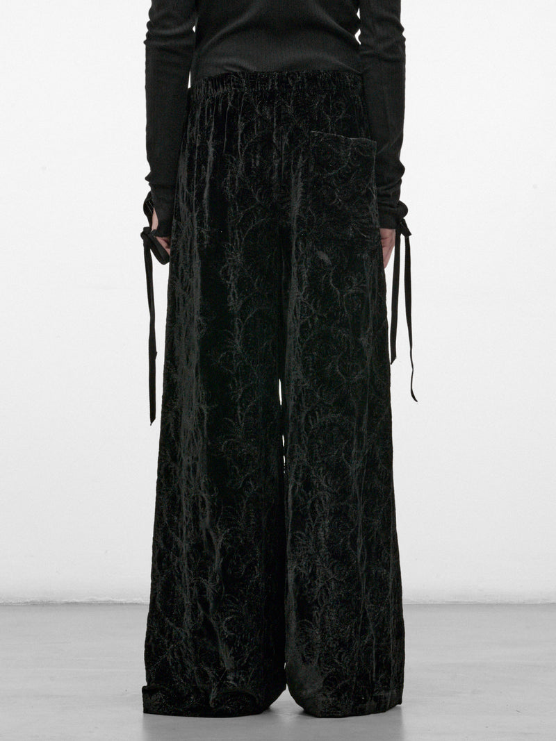 Black Velvet Gerry Lounge Pants (B0014261-FA753-BLACK)