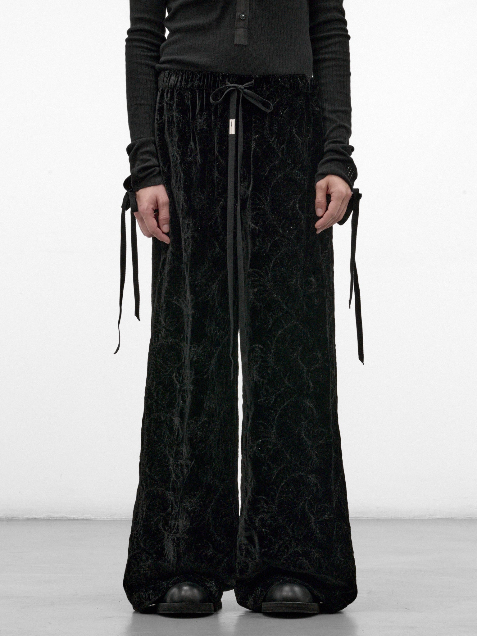 Black Velvet Gerry Lounge Pants (B0014261-FA753-BLACK)