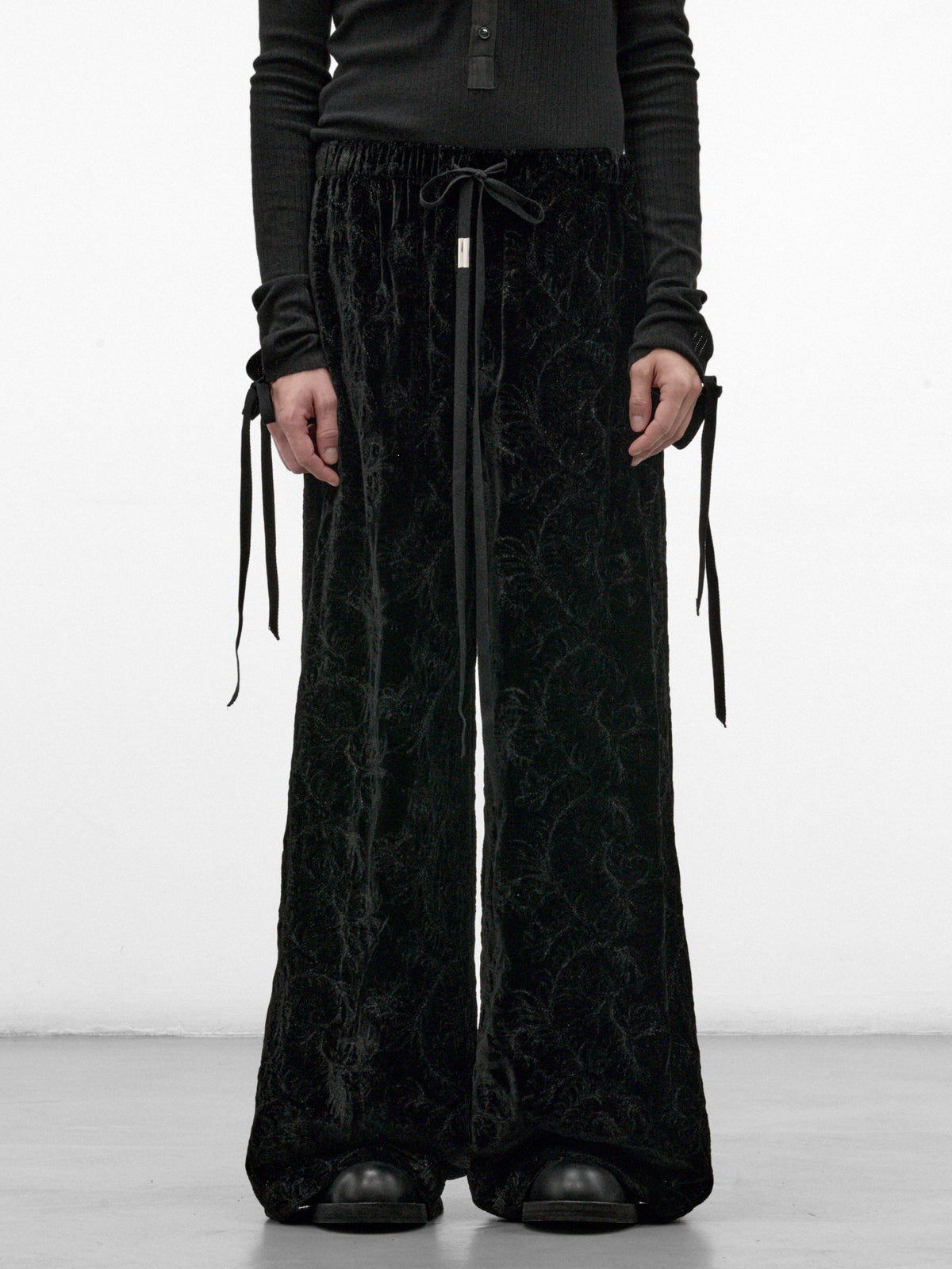 Black Velvet Gerry Lounge Pants (B0014261-FA753-BLACK)