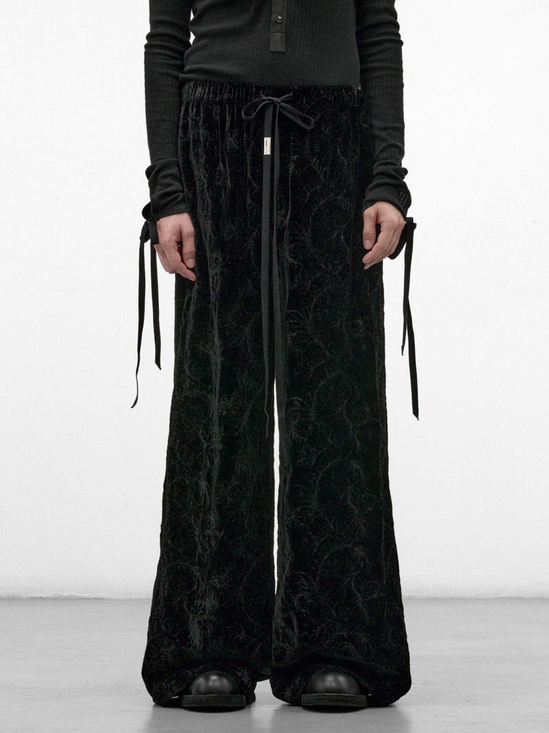 Black Velvet Gerry Lounge Pants (B0014261-FA753-BLACK)
