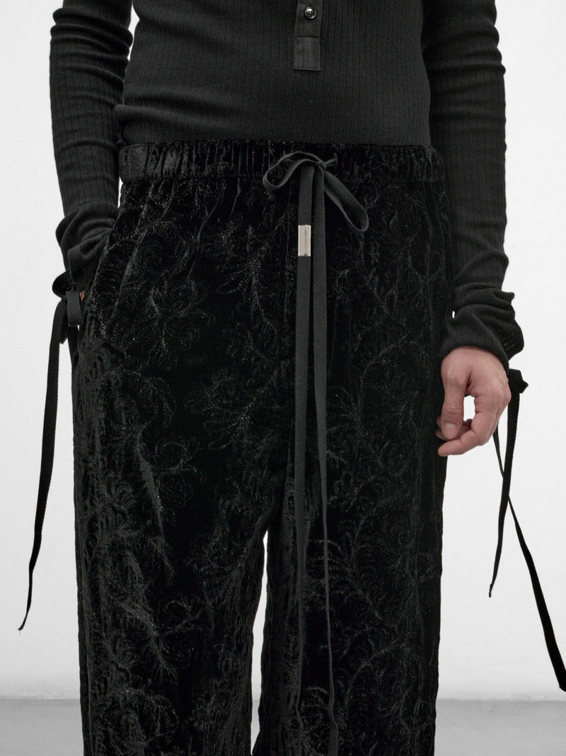 Black Velvet Gerry Lounge Pants (B0014261-FA753-BLACK)