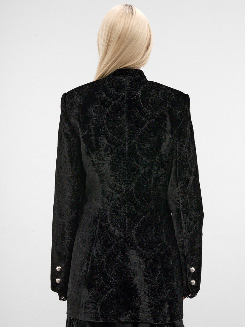 Yana Silk Paisley Marsina Jacket (B0014267-FA753-BLACK)
