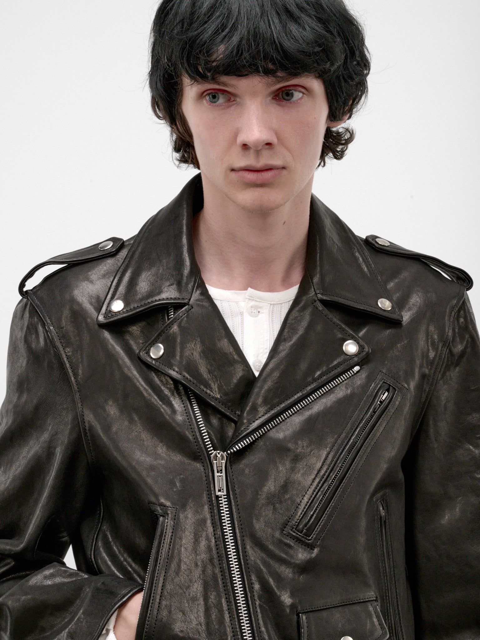 Black Leather Clarin Perfecto Jacket (B0014278-LT137-BLACK)