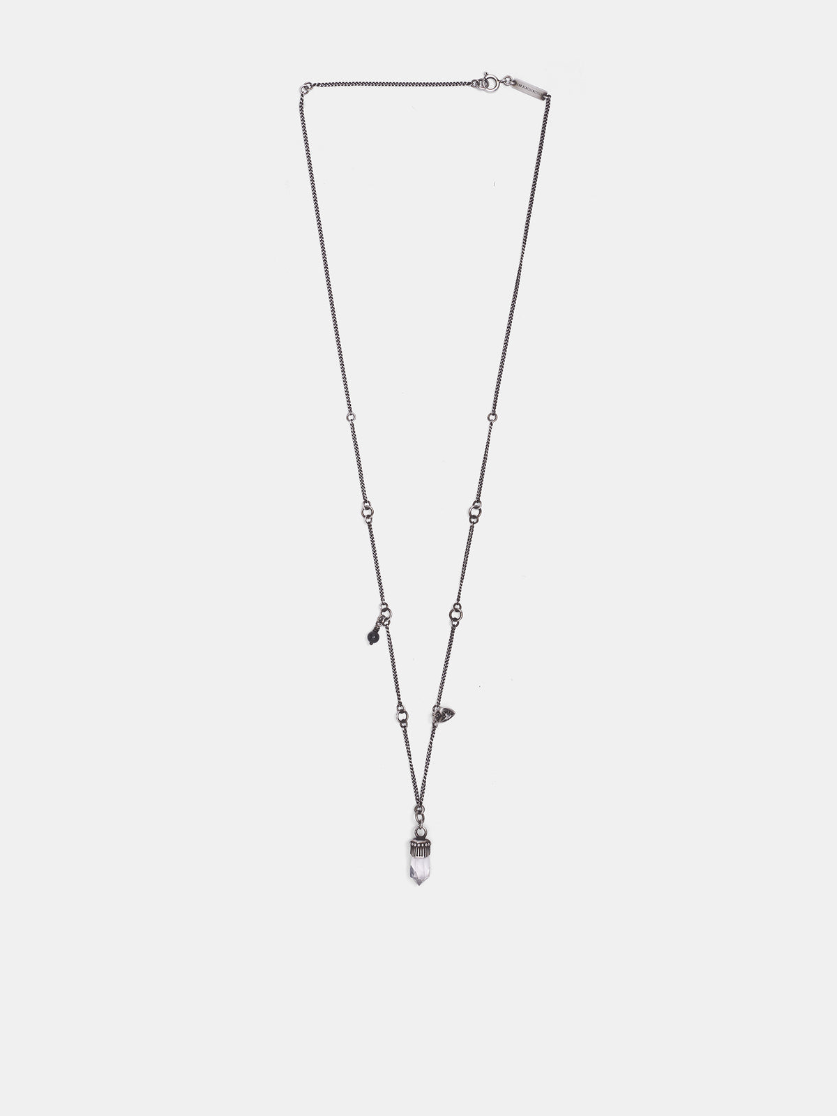 Silver Impi Quartz Pendant Necklace (B0014285-OT018-ANTIQUE-SILVER)