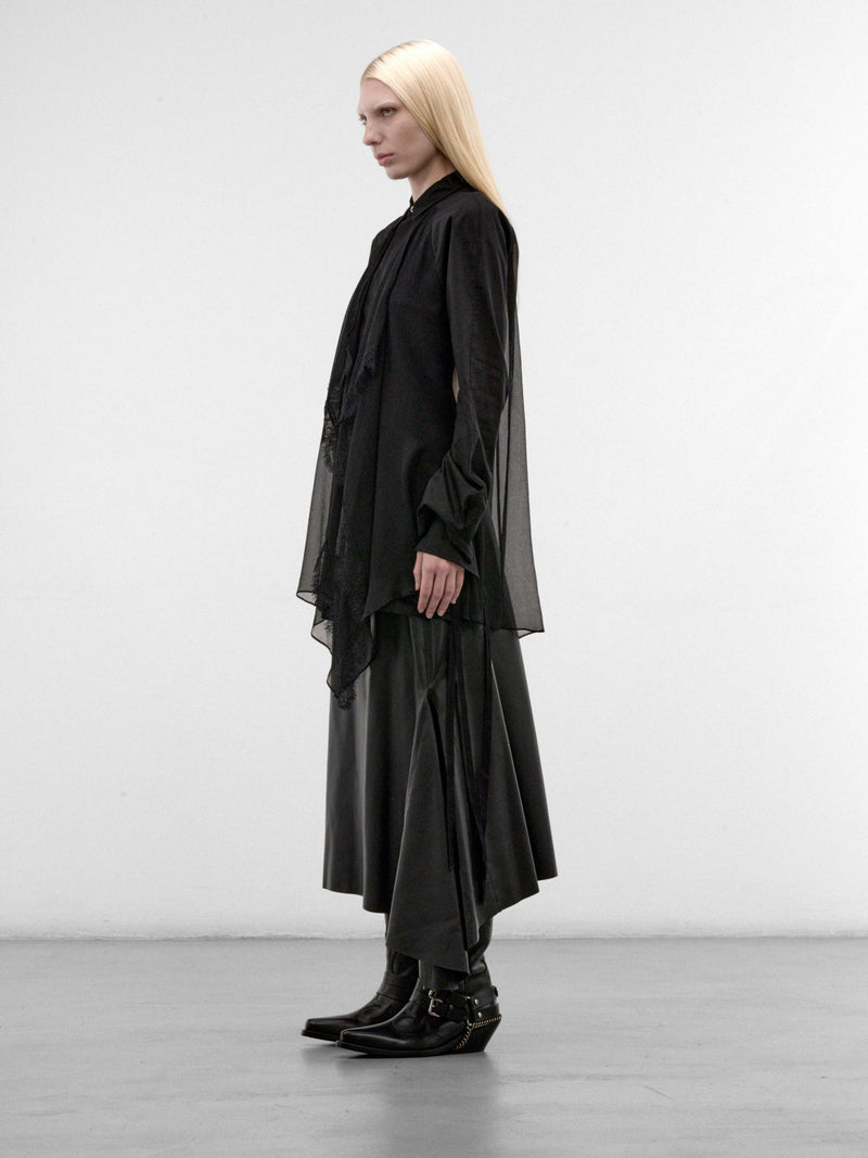 Sini Black Silk Draped Blouse (B0014338-FA026-BLACK)