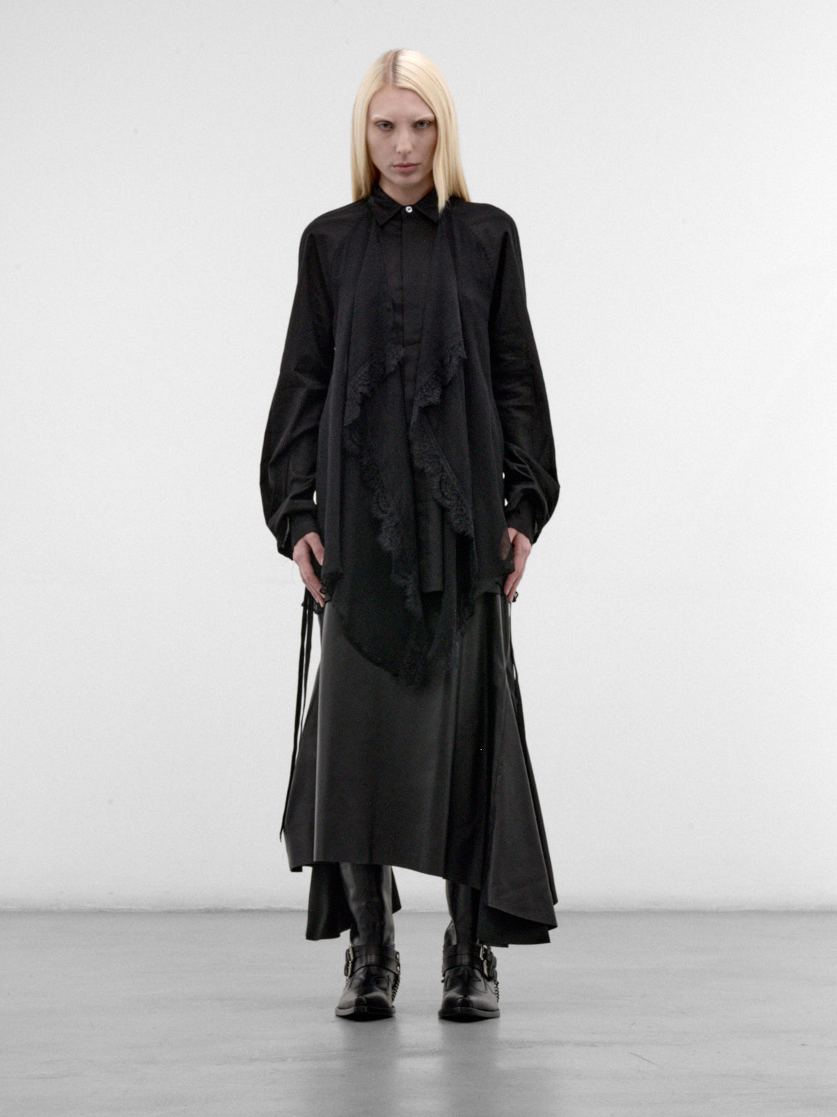 Sini Black Silk Draped Blouse (B0014338-FA026-BLACK)