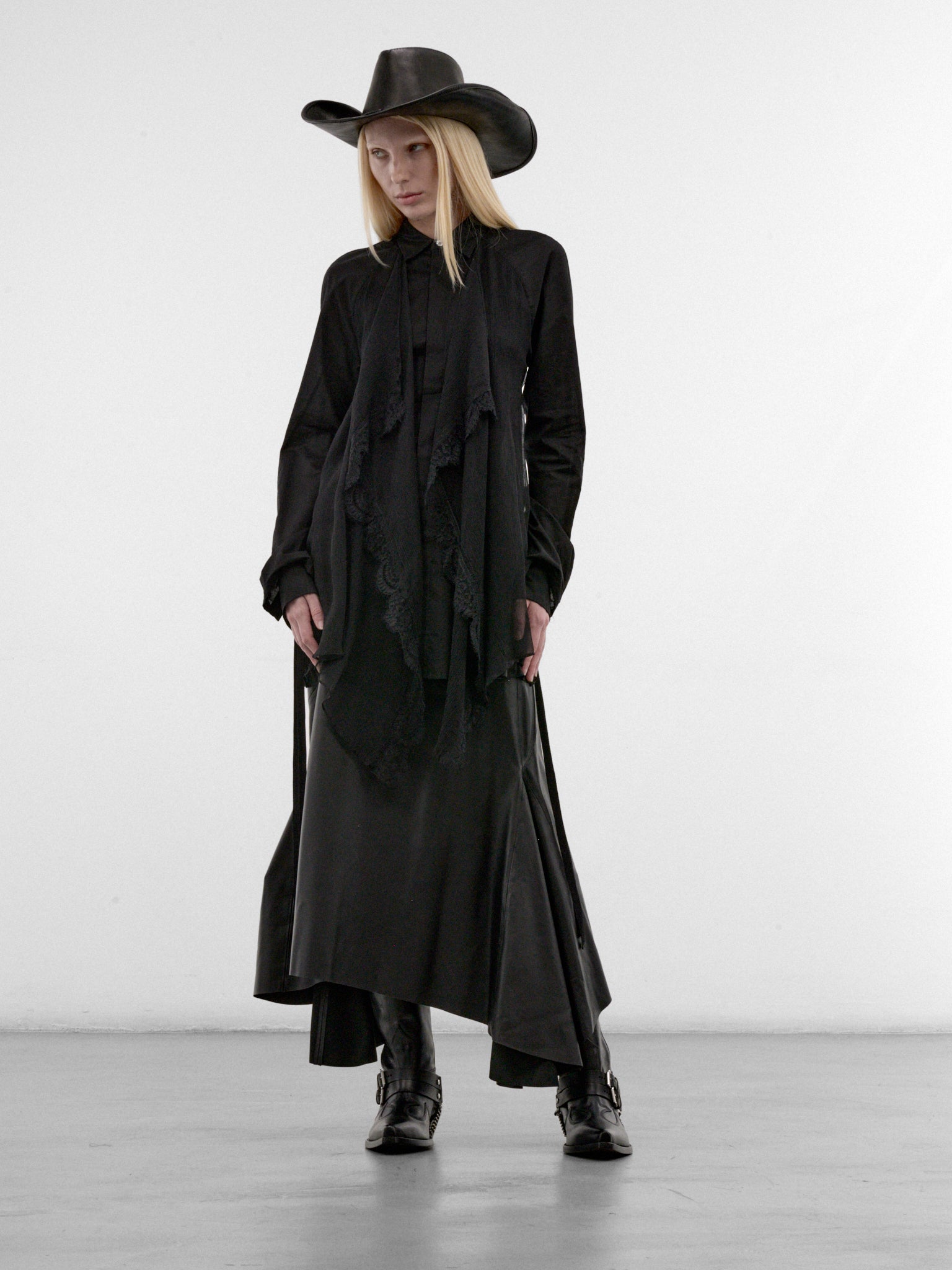 Sini Black Silk Draped Blouse (B0014338-FA026-BLACK)