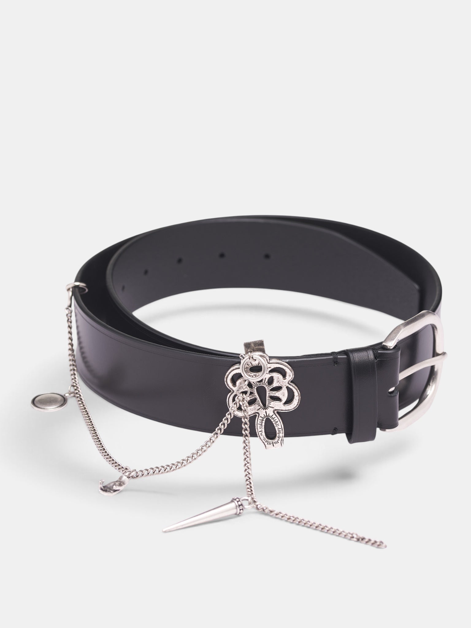 Black Leather Ranja Belt (B0014369-LT128-BLACK)