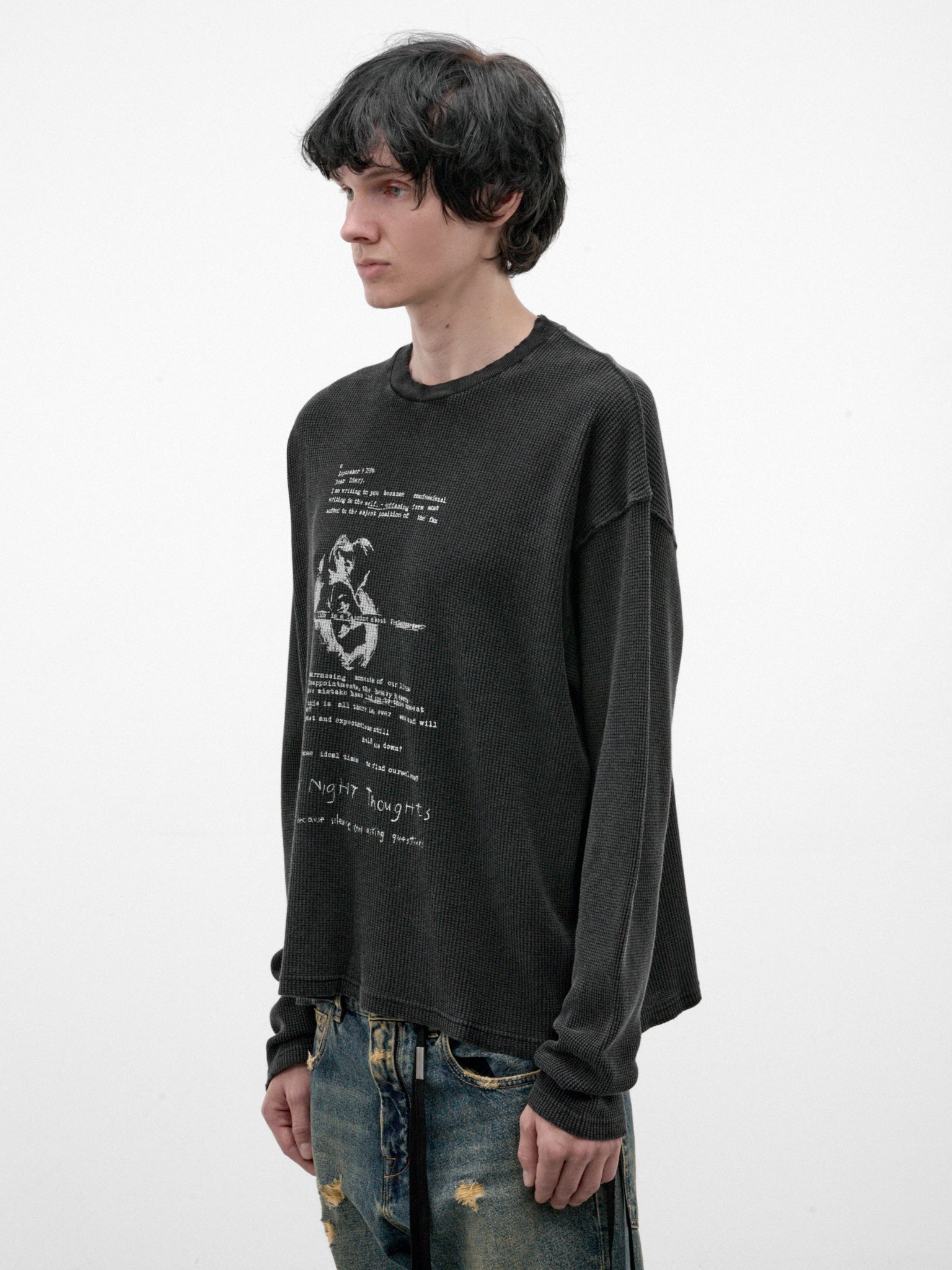 Black Emil Graphic Long Sleeve (B0014443-FA792-FADED-BLACK)