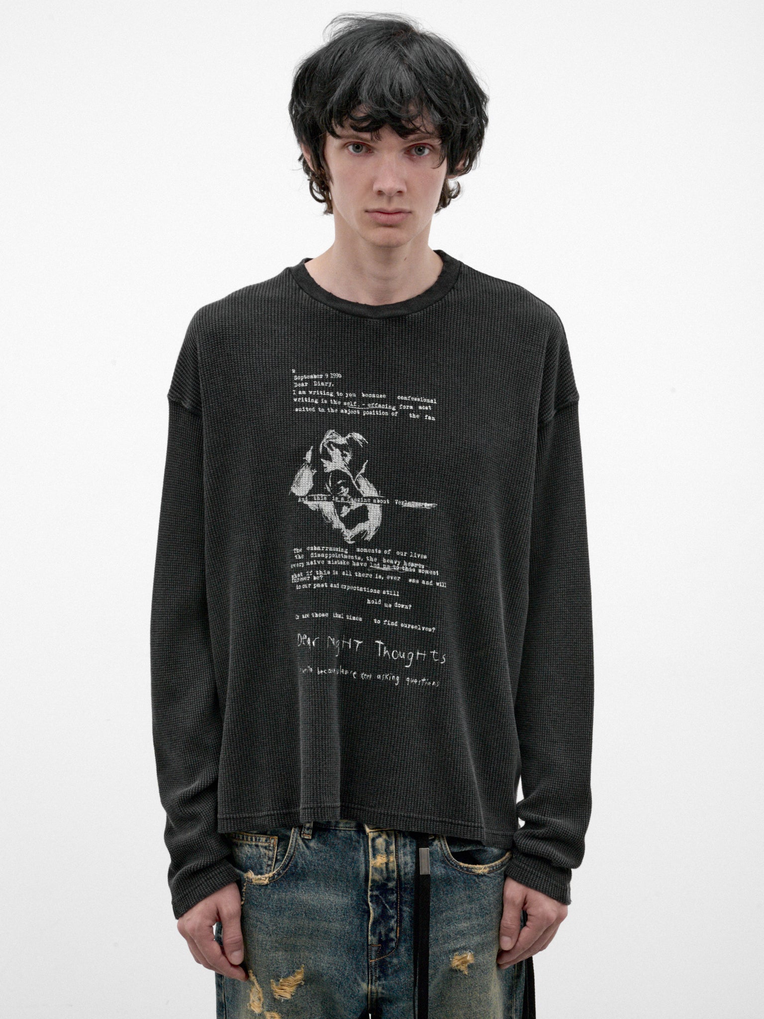 Black Emil Graphic Long Sleeve (B0014443-FA792-FADED-BLACK)