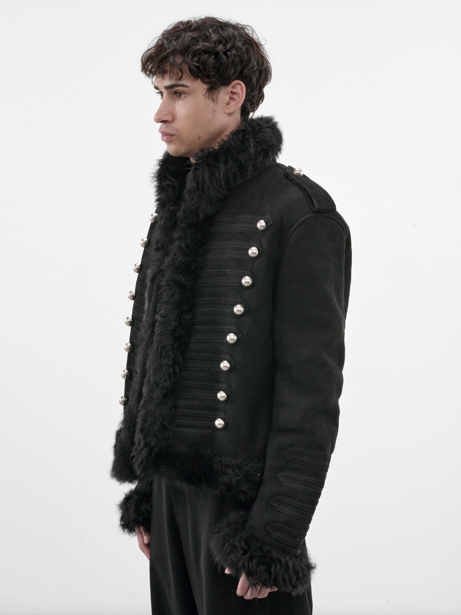 Maldus Black Shearling Marsina Jacket (B0014447-FR009-BLACK)